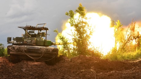 Un char T-80 des forces armées russes, près de Soledar, le 28 juin 2023 (photo d'illustration).