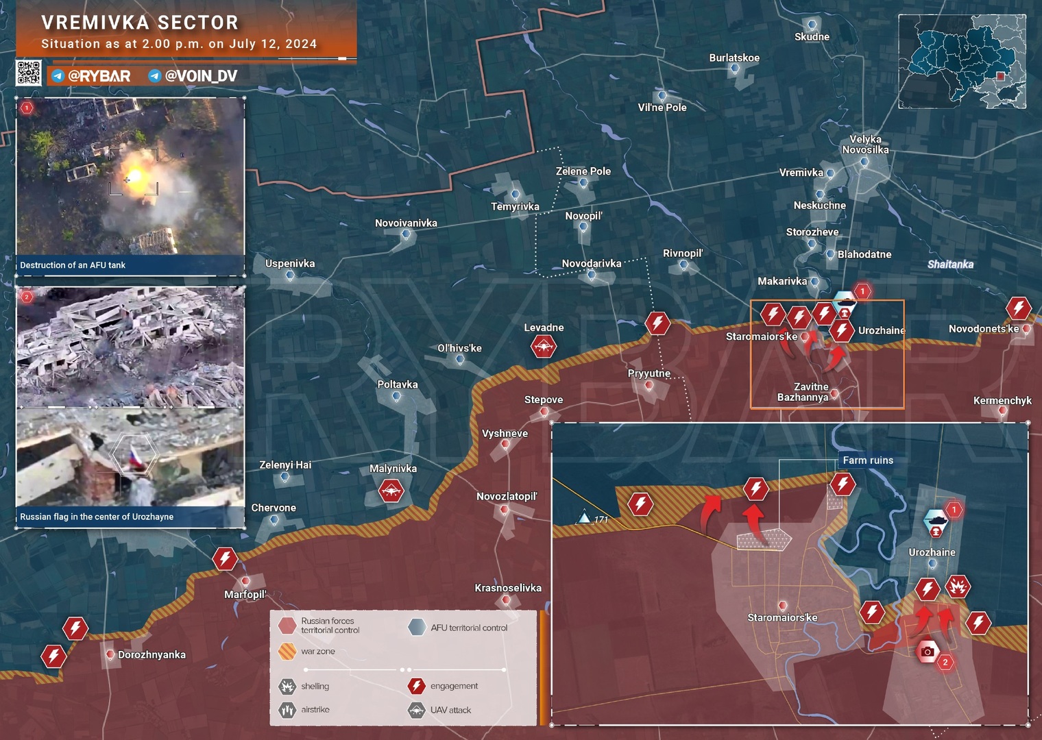 L'armée russe avance d'un kilomètre en 24 heures dans la région de Zaporojié et libère Ourojaïnoïé