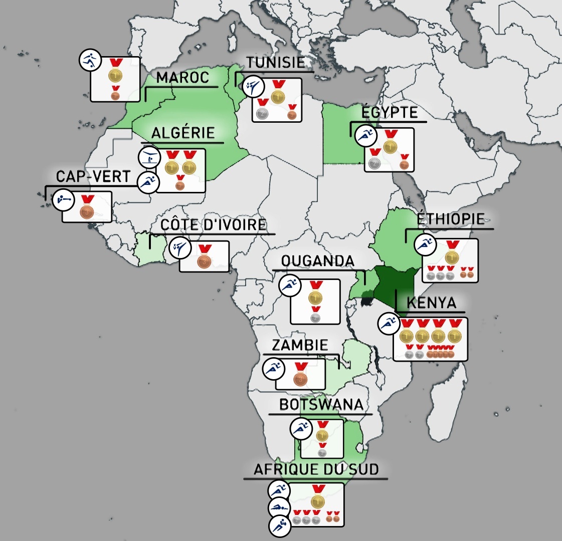 JO de Paris 2024 : l’Afrique a remporté 39 médailles, dont 13 en or