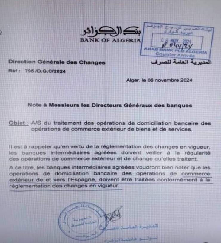 Commerce : Alger lève ses restrictions sur les échanges avec l'Espagne