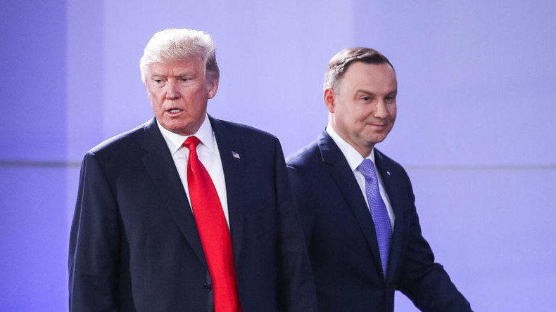 Le président de la République de Pologne, Andrzej Duda et le président des États-Unis Donald Trump