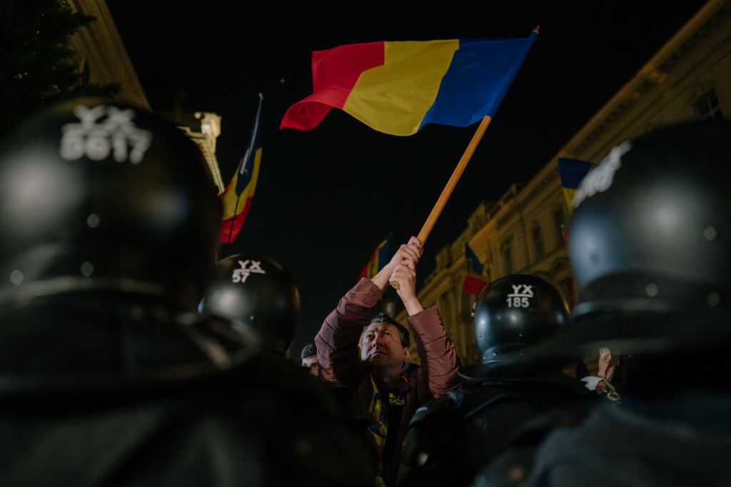 Une manifestation le 9 mars 2025 à Bucarest, Roumanie