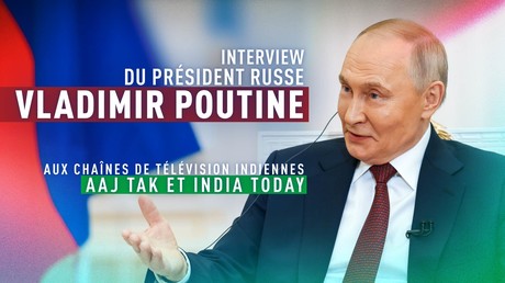 Interview du président russe Vladimir Poutine aux chaînes de télévision indiennes Aaj Tak et India Today
