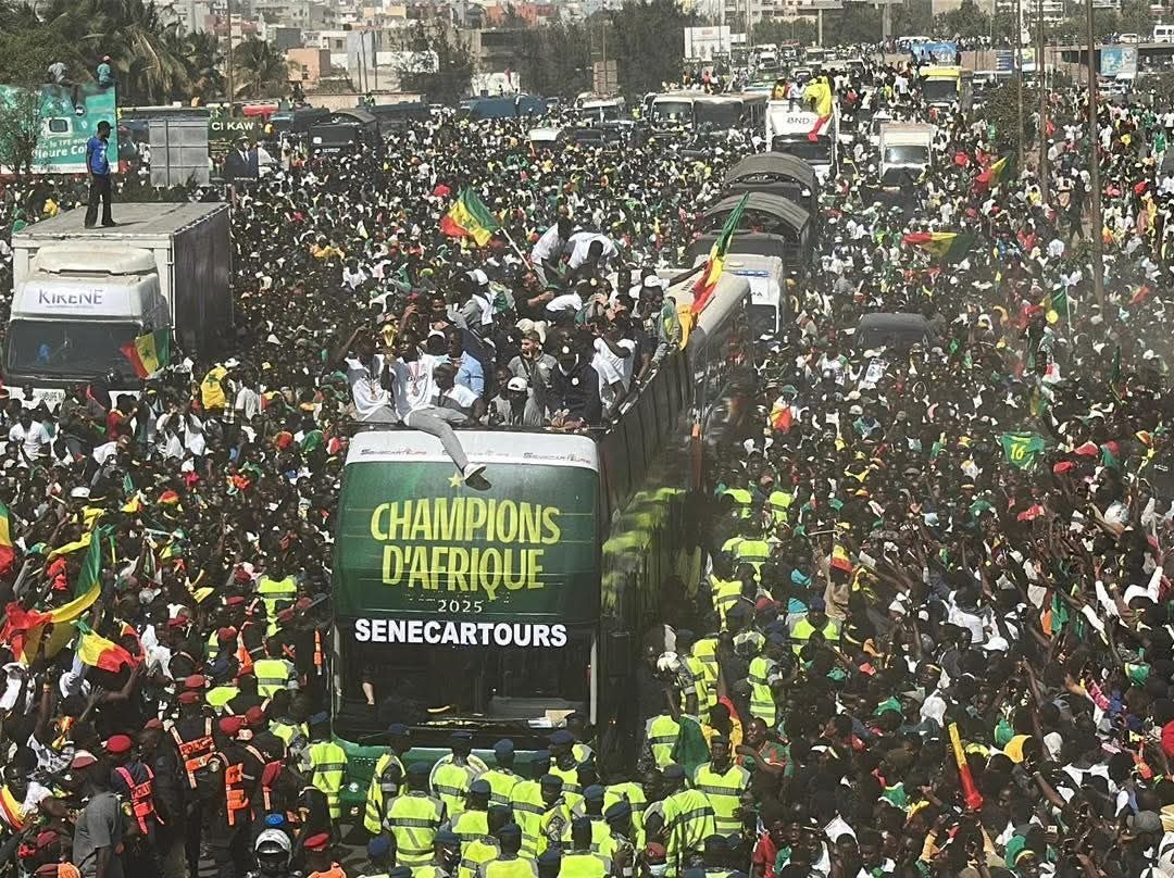 Sénégal : retour triomphal des Lions de la Téranga après leur victoire en Coupe d’Afrique des nations