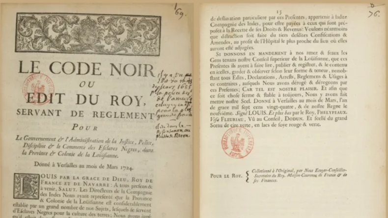 Macron favorable à l’abrogation du « Code noir », symbole non effacé de l’esclavage colonial français