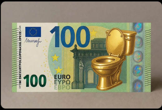 Reptiliens, gifle présidentielle et toilettes en or : le Web dessine les futurs billets de l'UE
