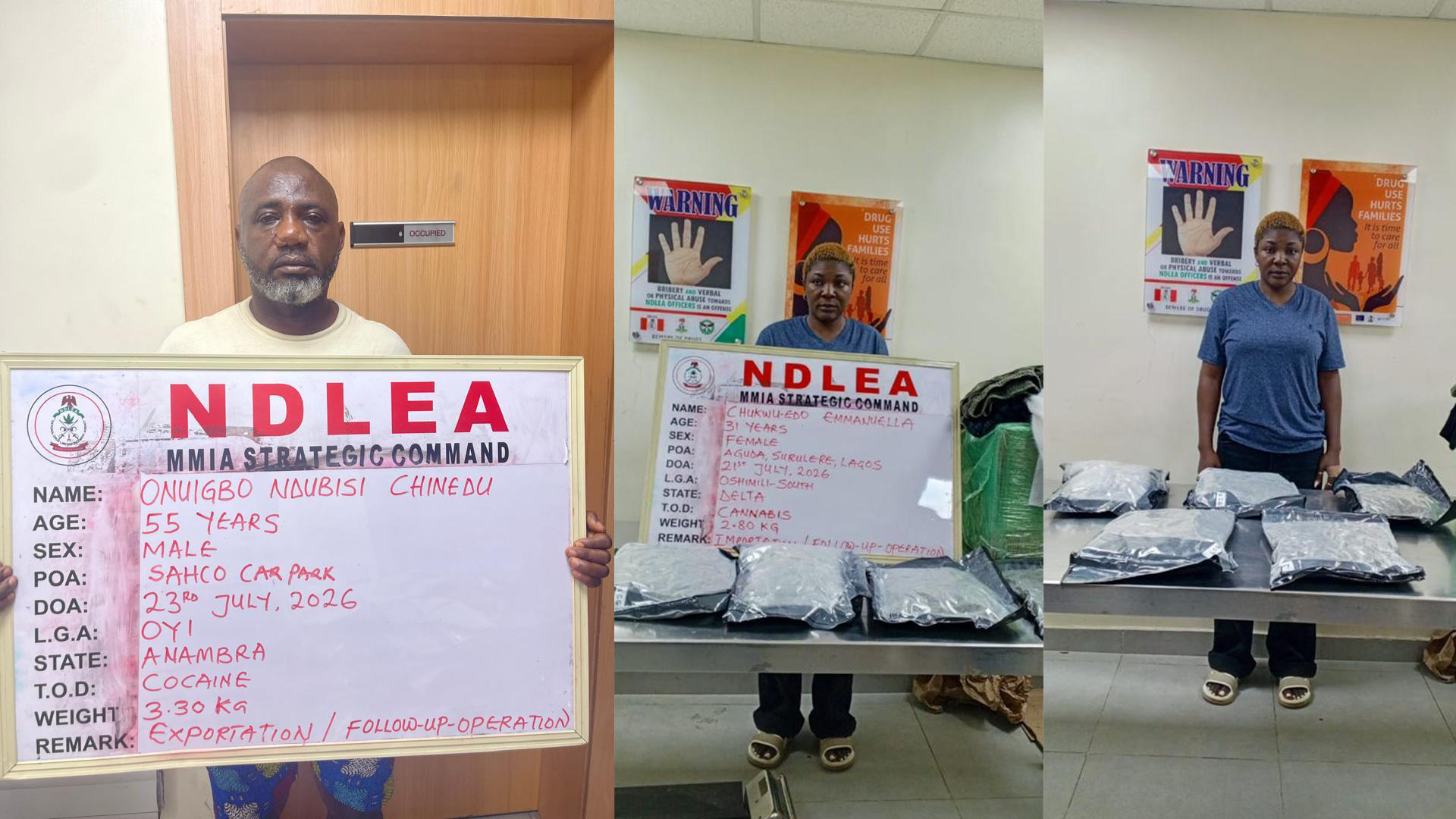 Nigeria : plus de 6,5 millions de dollars de drogues saisis, plusieurs trafiquants présumés arrêtés