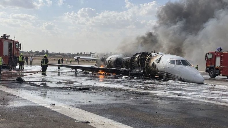 Libye : un avion privé prend feu après une sortie de piste à Misrata