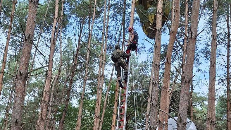 Belgique : des parachutistes militaires terminent dans des arbres lors d’un exercice