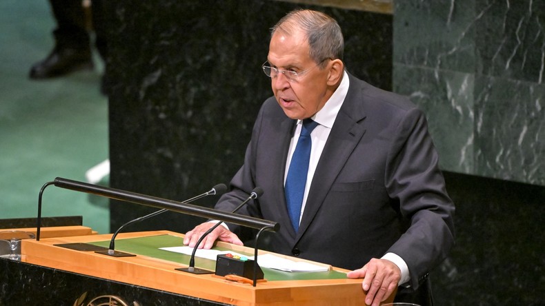 Sergueï Lavrov prend la parole lors de l'Assemblée générale des Nations unies