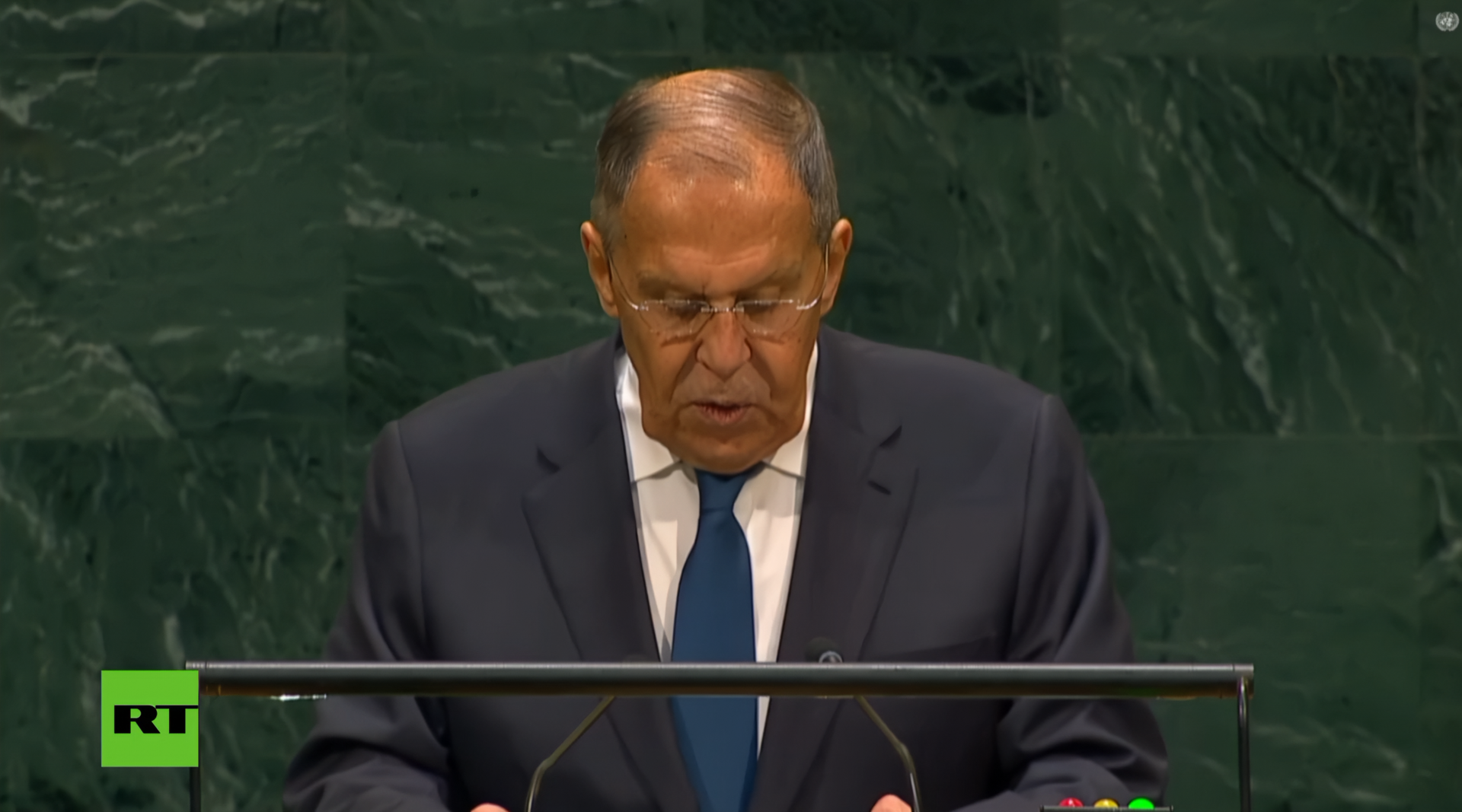 Sergueï Lavrov prend la parole lors de l'Assemblée générale des Nations unies
