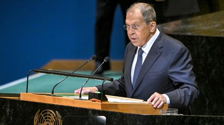 Sergueï Lavrov prend la parole lors de l'Assemblée générale des Nations unies