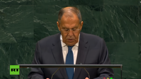 Sergueï Lavrov prend la parole lors de l'Assemblée générale des Nations unies