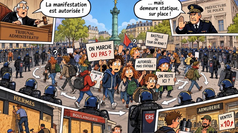 À Paris, une manifestation interdite puis autorisée… mais condamnée à rester sur place