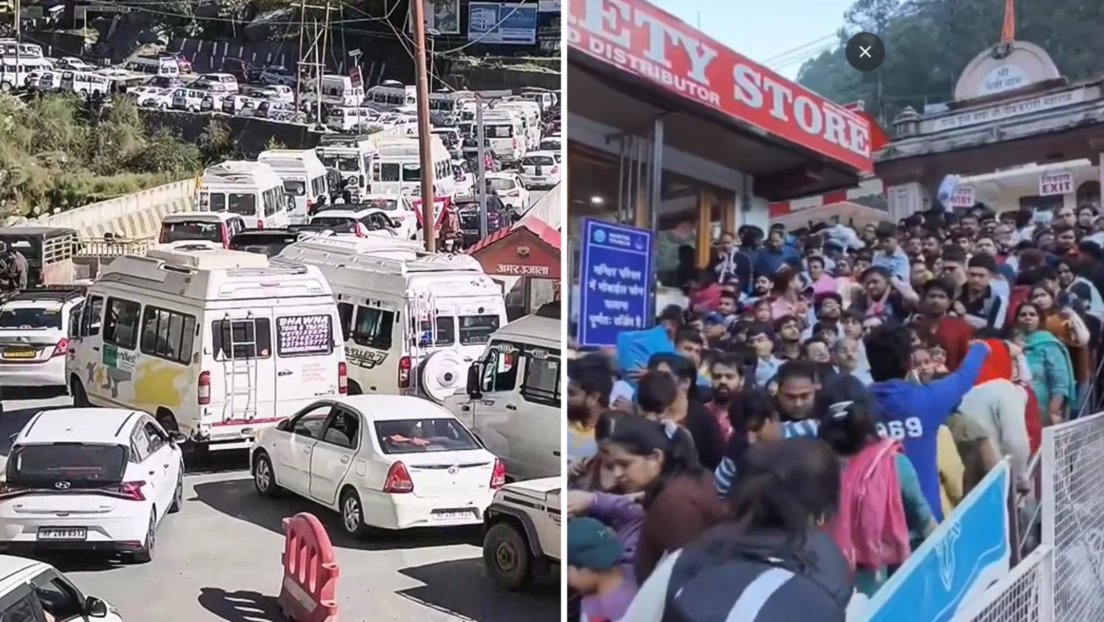 कहीं श्रद्धालुओं की भीड़, कहीं गाड़ियों का रेला... लॉन्ग वीकेंड पर पहाड़ बेहाल, तस्वीरों में देखें हाल