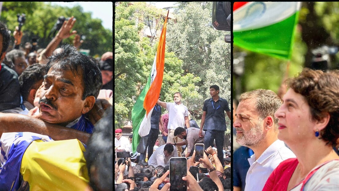 नारे, धरना और... तस्वीरों में देखिए INDIA गठबंधन का प्रोटेस्ट