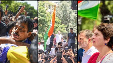 नारे, धरना और... तस्वीरों में देखिए INDIA गठबंधन का प्रोटेस्ट