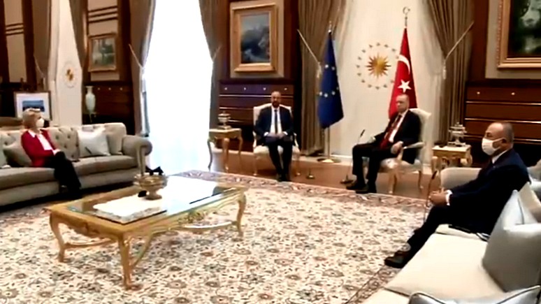 FAZ: турецкий сюрприз — на встрече с Эрдоганом главе Еврокомиссии Урсуле фон дер Ляйен не хватило стула 