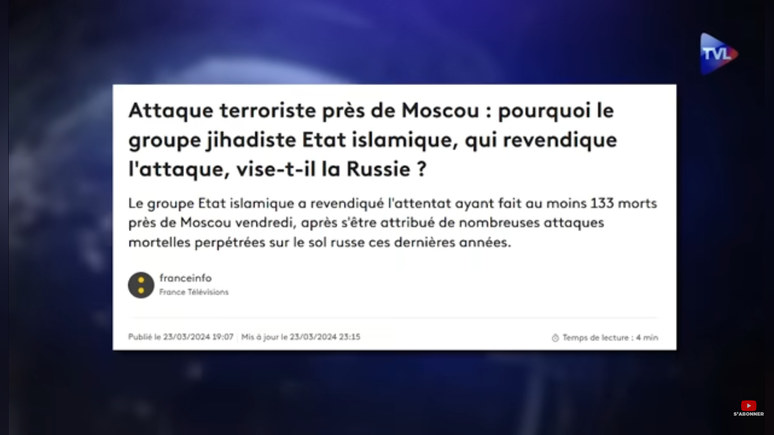 TVL: французы превзошли себя в цинизме, освещая теракт в Москве