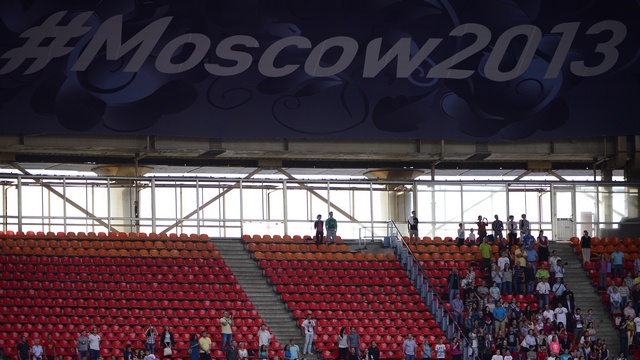 ЧМ по легкой атлетике в Москве перед пустыми трибунами