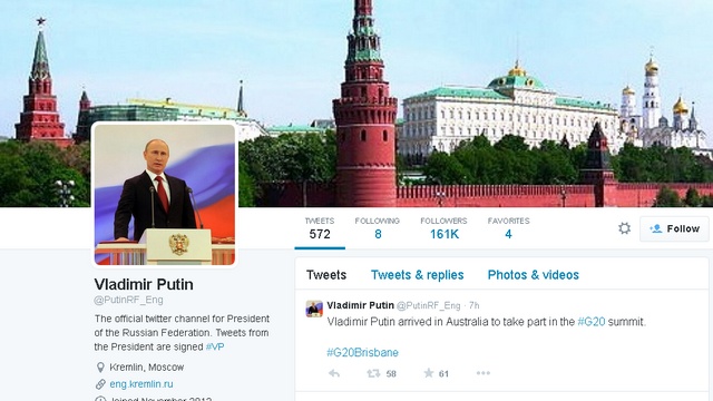 Шведская газета подсчитала, на кого подписан Владимир Путин в «Твиттере» 