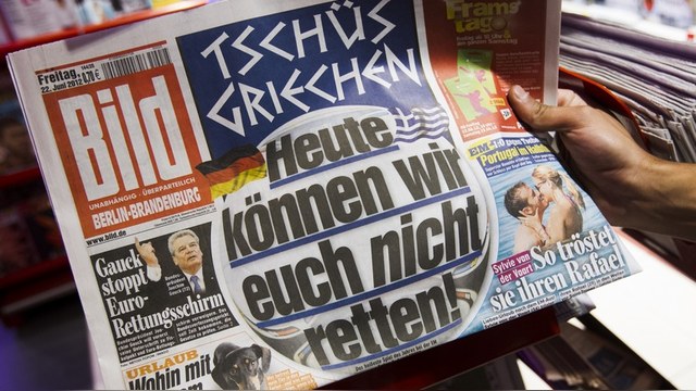 CM: Немецкий союз журналистов осудил Bild за антигреческий «референдум»