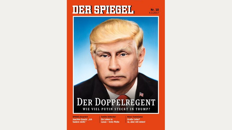 «Кошмар стал явью»: на обложке Spiegel появился Путин с шевелюрой Трампа