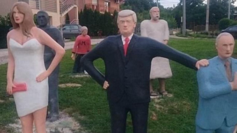 Daily Mail: сад боснийского скульптора украсили Путин и Трампы