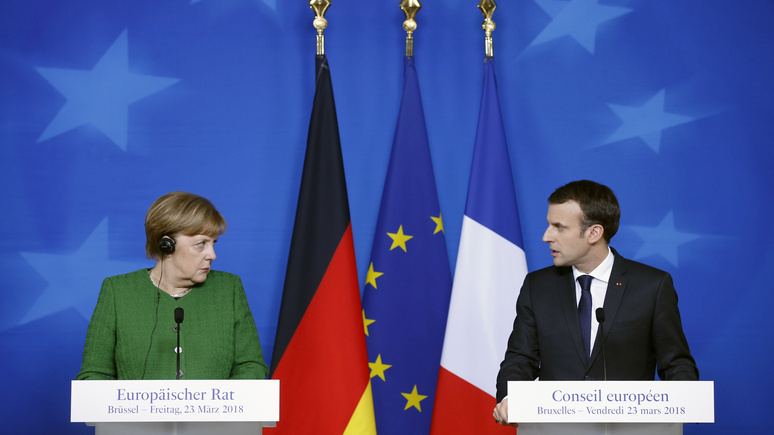 Deutschlandfunk: Меркель и Макрон выступят единым фронтом в торговой войне с США