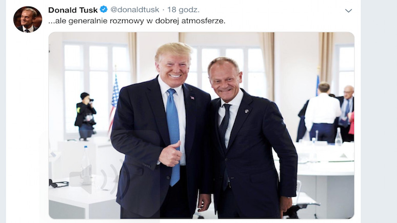  wPolityce.pl: Дональд Туск похвастался в Twitter фотками со своим тёзкой — Трампом