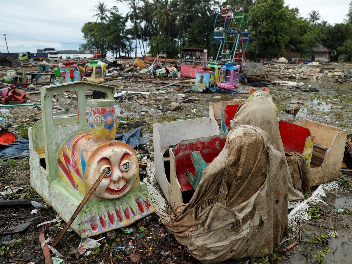 Премия Дарвина отправится в Индонезию: люди делают селфи на фоне цунами