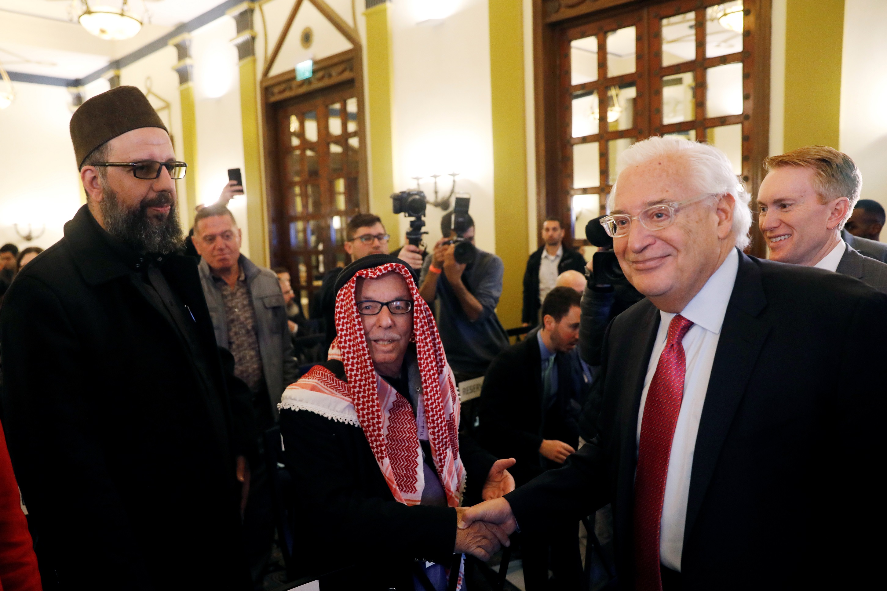 Дэвид Фридман на встрече представителей Израиля и Палестины