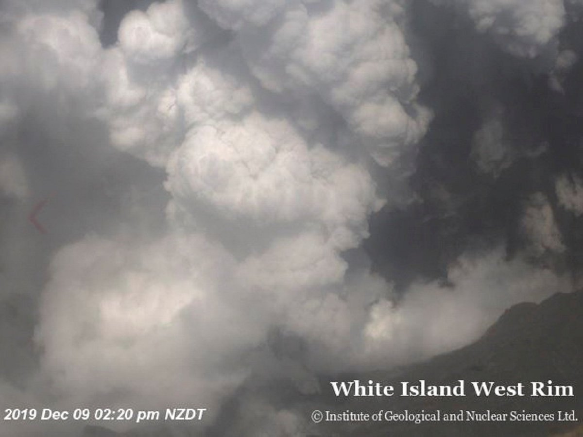 В Новой Зеландии вулкан начал извергаться, когда у кратера были туристы