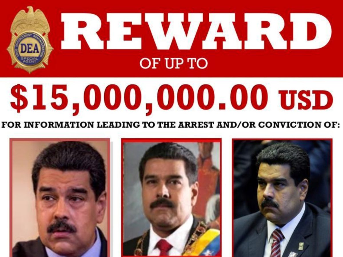 США обвинили президента Венесуэлы в наркотерроризме и назначили за него награду