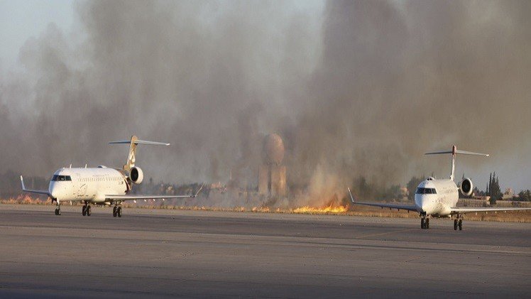 استمرار المعارك في مطار طرابلس الدولي