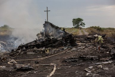 موقع سقوط الطائرة الماليزية
