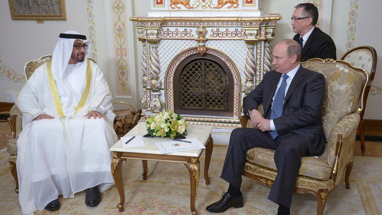 بوتين لولي عهد أبوظبي: روسيا قلقة من تطور الأوضاع في الشرق الأوسط 