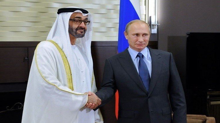 بوتين لولي عهد أبوظبي: روسيا قلقة من تطور الأوضاع في الشرق الأوسط 