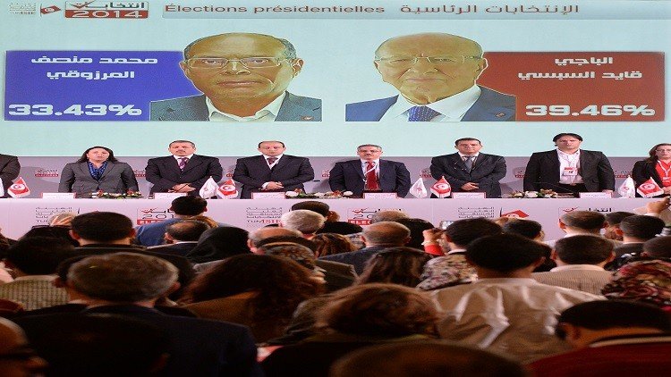 انتخابات الرئاسة بتونس.. السبسي يتقدم المرزوقي وينازله في جولة ثانية