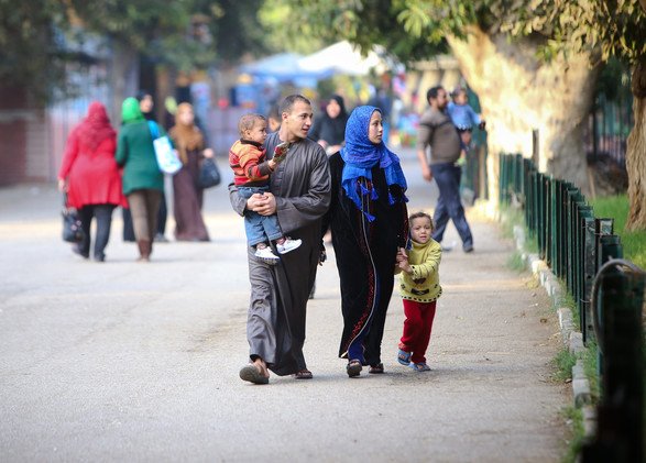 إحدى العائلات المصرية في زيارة للحديقة، 10 ديسمبر/كانون الأول 2014