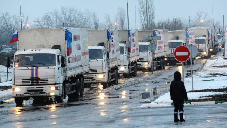 قافلة مساعدات إنسانية  من مقاطعة موسكو تتجه إلى لوغانسك