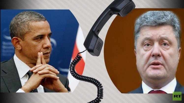 أوباما وبوروشينكو يتفقان على "تنسيق الجهود" في حالة التصعيد في دونباس