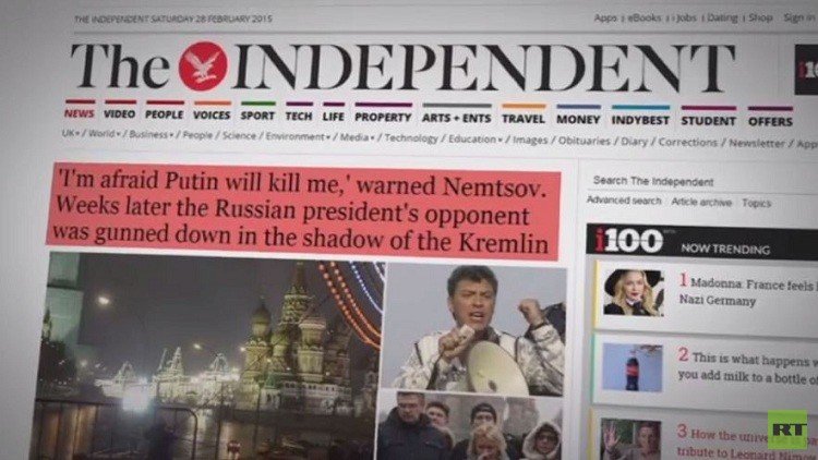 اغتيال نيمتسوف في الإعلام الغربي