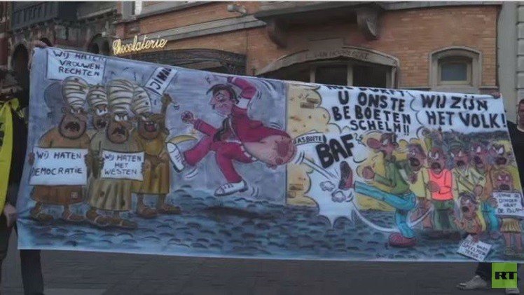 تظاهرة مناوئة لأسلمة بلجيكا (فيديو)