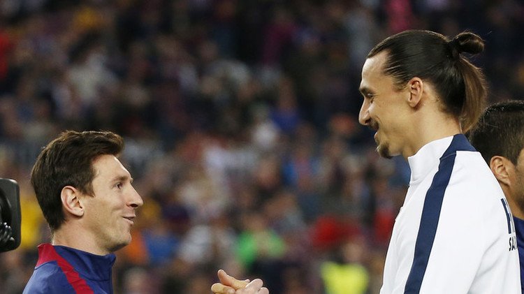 (فيديو) لقطة لن تتكرر بين ميسي وإبراهيموفيتش