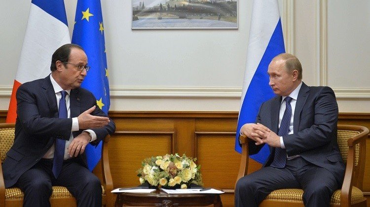 بوتين يبحث مع هولاند الأزمة الأوكرانية وتحسين العلاقات الروسية الفرنسية