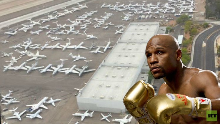 (صور) مطار لاس فيغاس ازدحم بالطائرات الخاصة بسبب نزال مايويذر