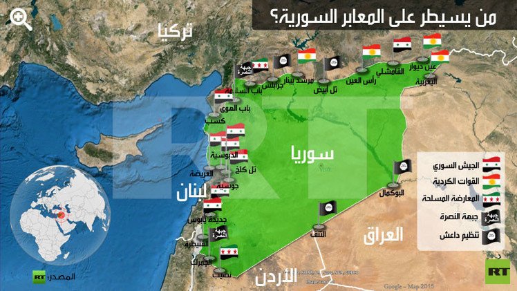 بعد سقوط معبر التنف.. خريطة المعابر السورية 