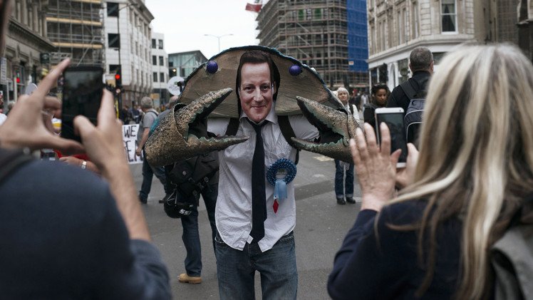 تظاهرة  ضد سياسة  التقشف في لندن