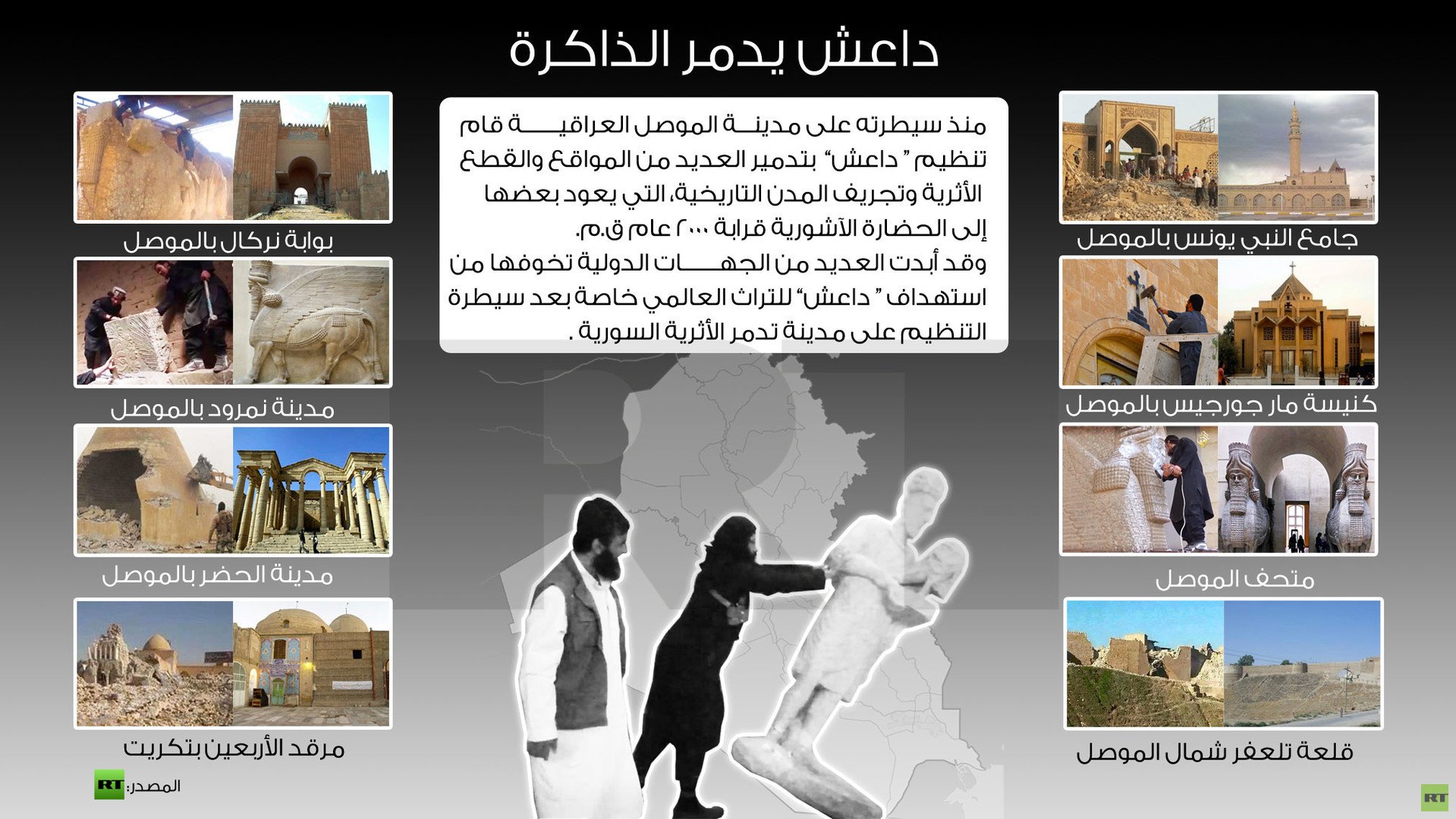 إنفوجرافيك: داعش يدمر الذاكرة